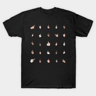 Middle Fingers Colored With Outlines T-Shirt